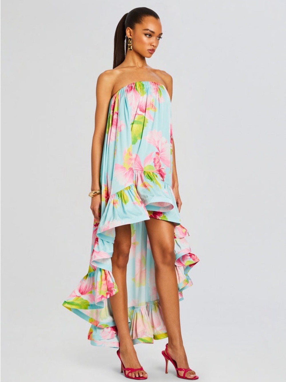 Hemant & Nandita Tropical Floral High-Low Dress | REVOLVE | NWT - Picture 3 of 5